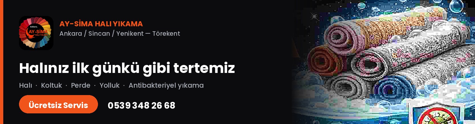 Aysima Halı Yıkama — Sektör İçerik Bandı