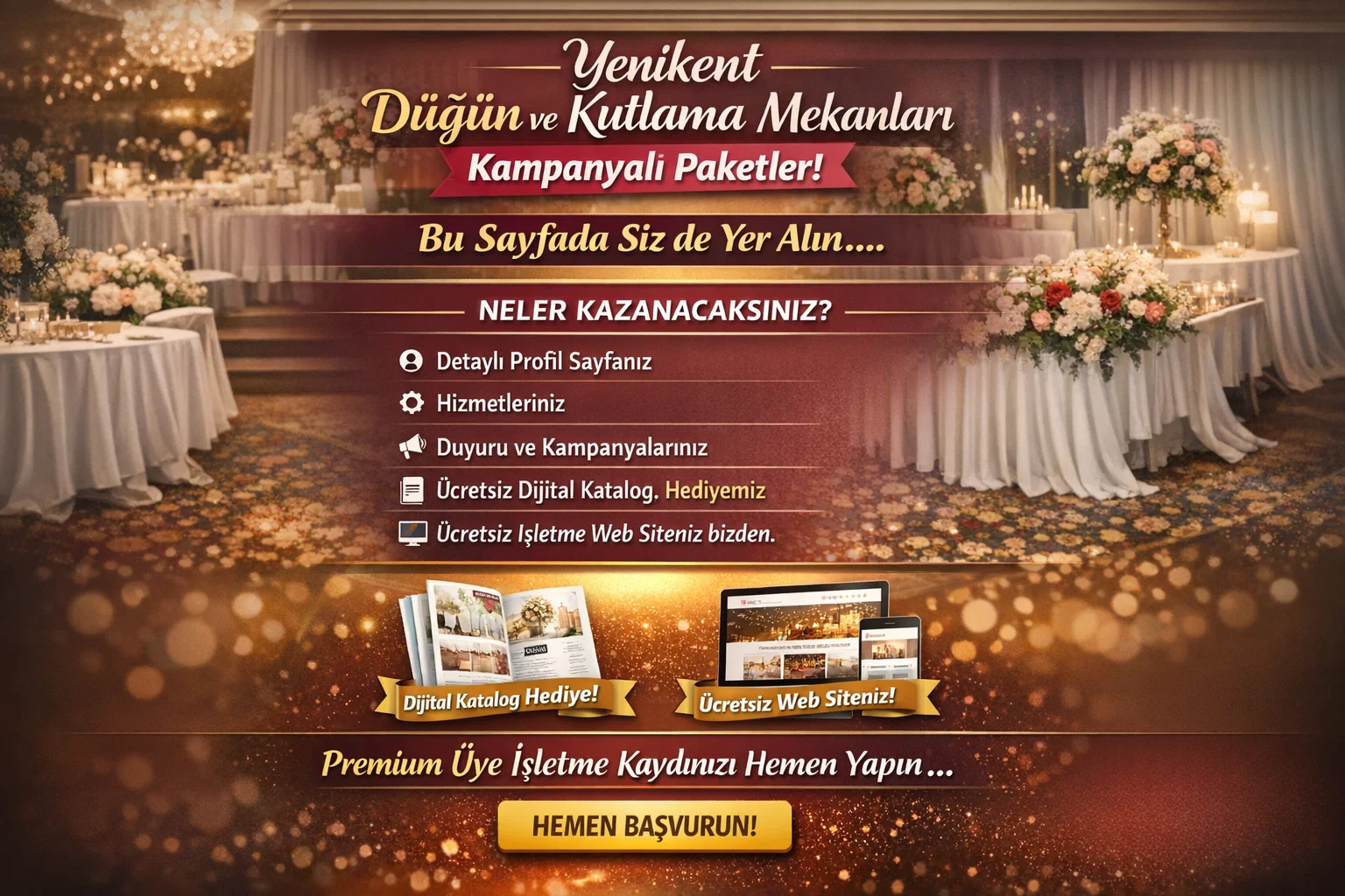 Yenikent Düğün ve Kutlama Mekanları, Kampanyalı Paketler;
