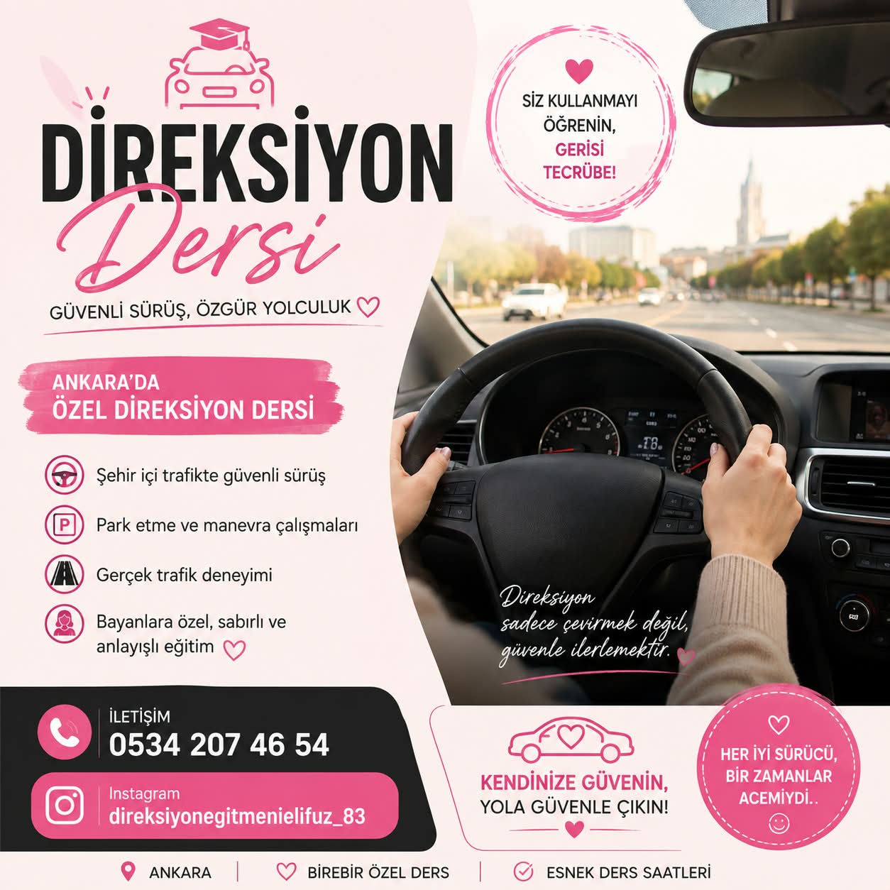 yenikent bayanlara ozel direksiyon dersi
