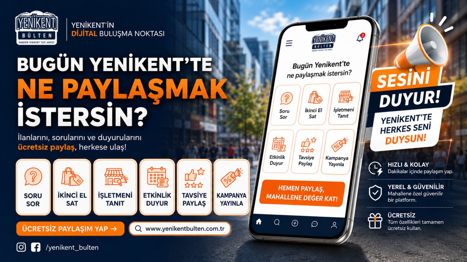 yenikent paylasim sosyal medya platformu